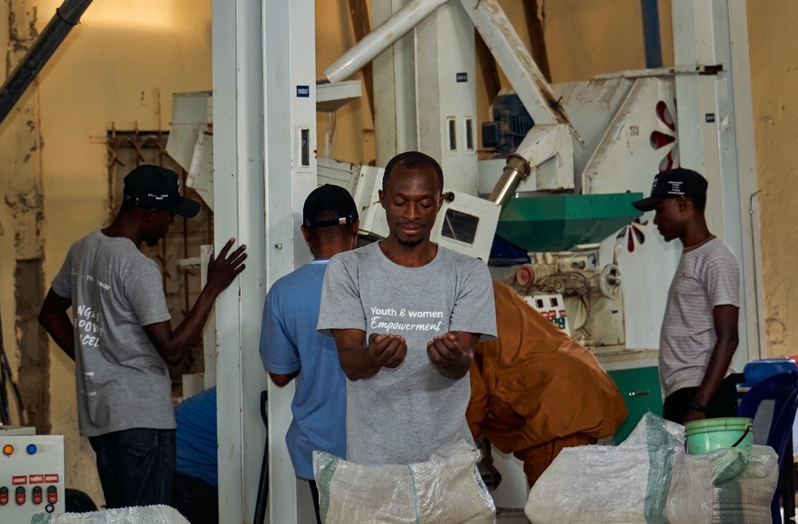 men at work at agro processing facility